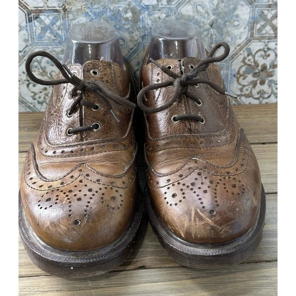 Dr. Martens Wingtip Oxford Shoes Brown England‎ Made Hipster Men's Sz 8